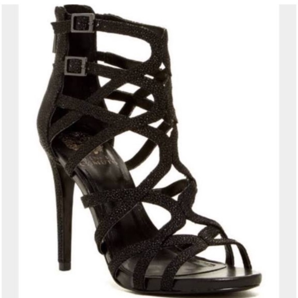 Black strapping heels